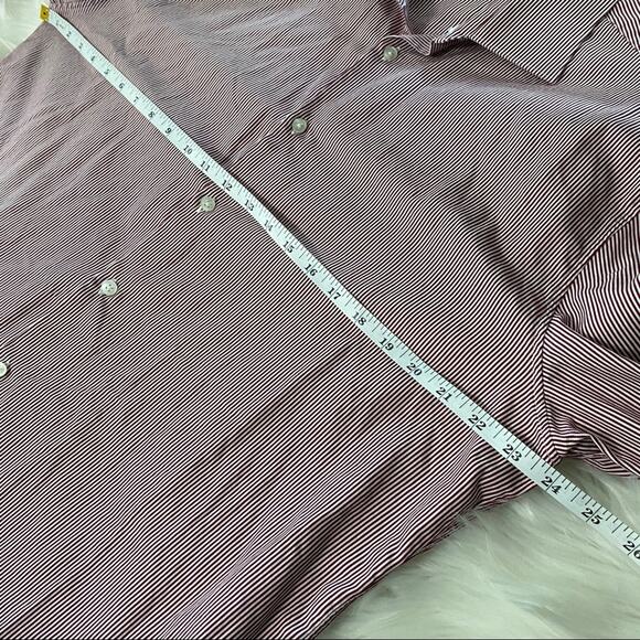 John Varvatos USA LUXE Men's Long Sleeve Dress Shirt Size 17 100% Cotton Striped - Picture 7 of 9